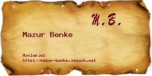 Mazur Benke névjegykártya